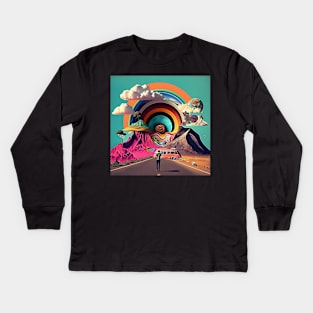 MellowLazy -- Strange Road Less Traveled Kids Long Sleeve T-Shirt